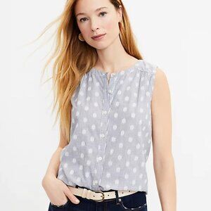 LOfT Clip Pinstripe Sleeveless Shirt - Size M
